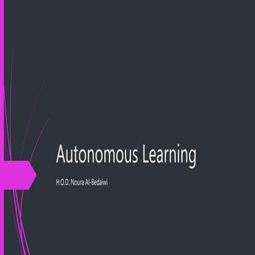 Autonomous learning