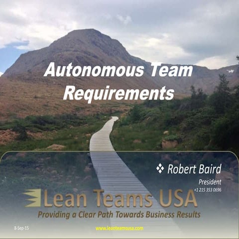 Autonomous Team Requirements