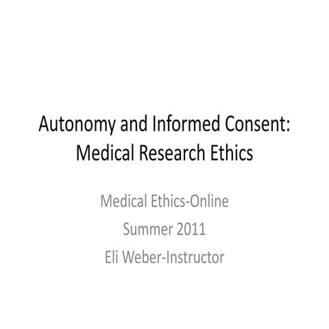 Autonomy and informed consent