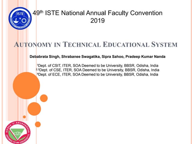 Autonomy in Technical Educational System