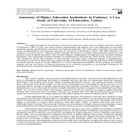 AUTONOMY IN HIGHER EDUCATION | PDF