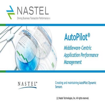 Getting Started with Dynamic Sensors in Nastel AutoPilot Business Views - a Tutorial