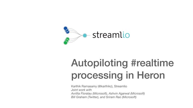 Autopiloting Realtime Processing in Heron