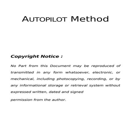 Autopilot Making Method 2021