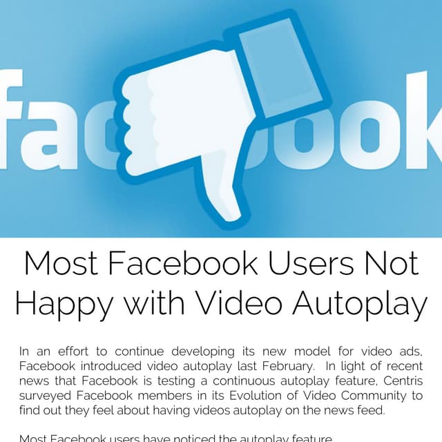 Most Facebook Users Not Happy with Video Autoplay