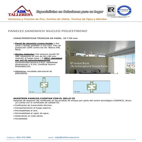 Techos sandwich Autoportantes