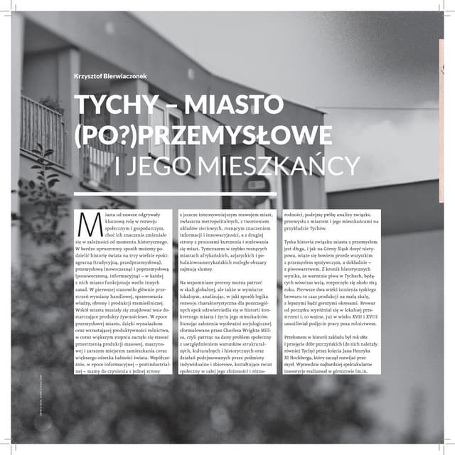 Tychy - miasto (po?)przemysłowe i jego mieszkańcy