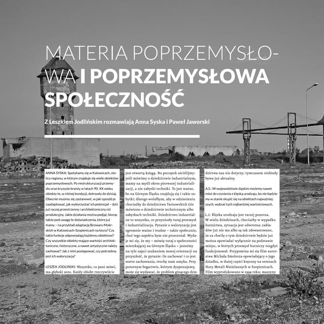 Materia poprzemysłowa i poprzemysłowa społeczność