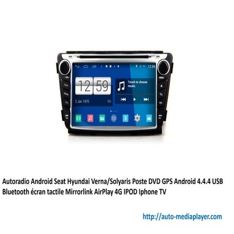 Autoradio android seat hyundai verna poste dvd gps android 4.4.4 usb bluetoot...