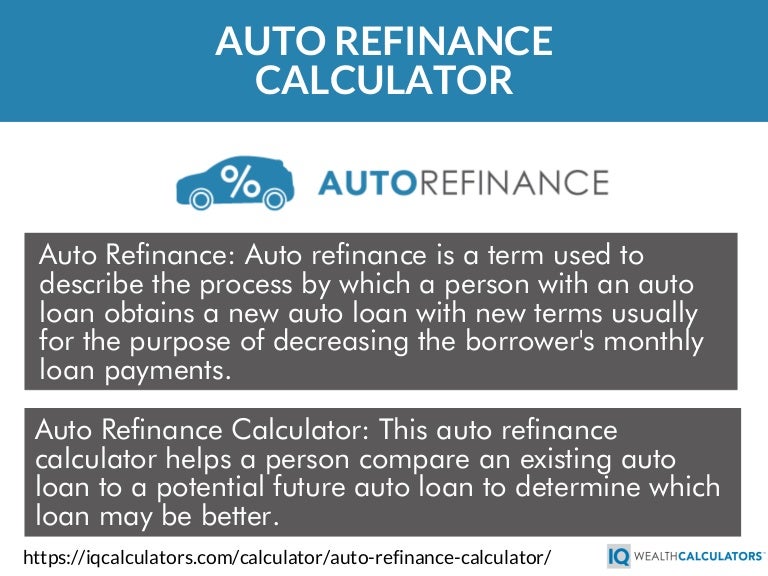 auto refinance calculator refinance caculator