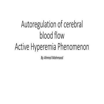 Autoregulation of cerebral blood flow