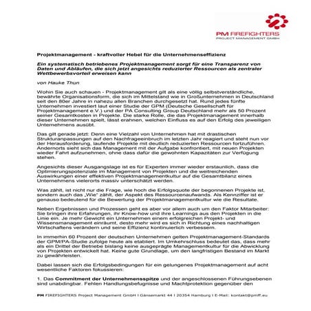 Projektmanagement als Effizienzbooster