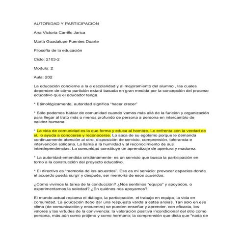 Autoridad y participación