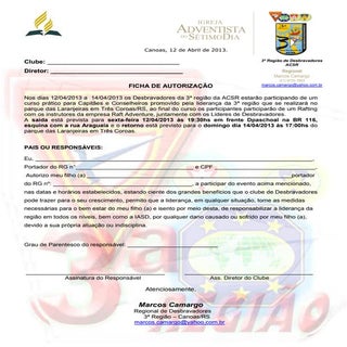 Autorização dos pais