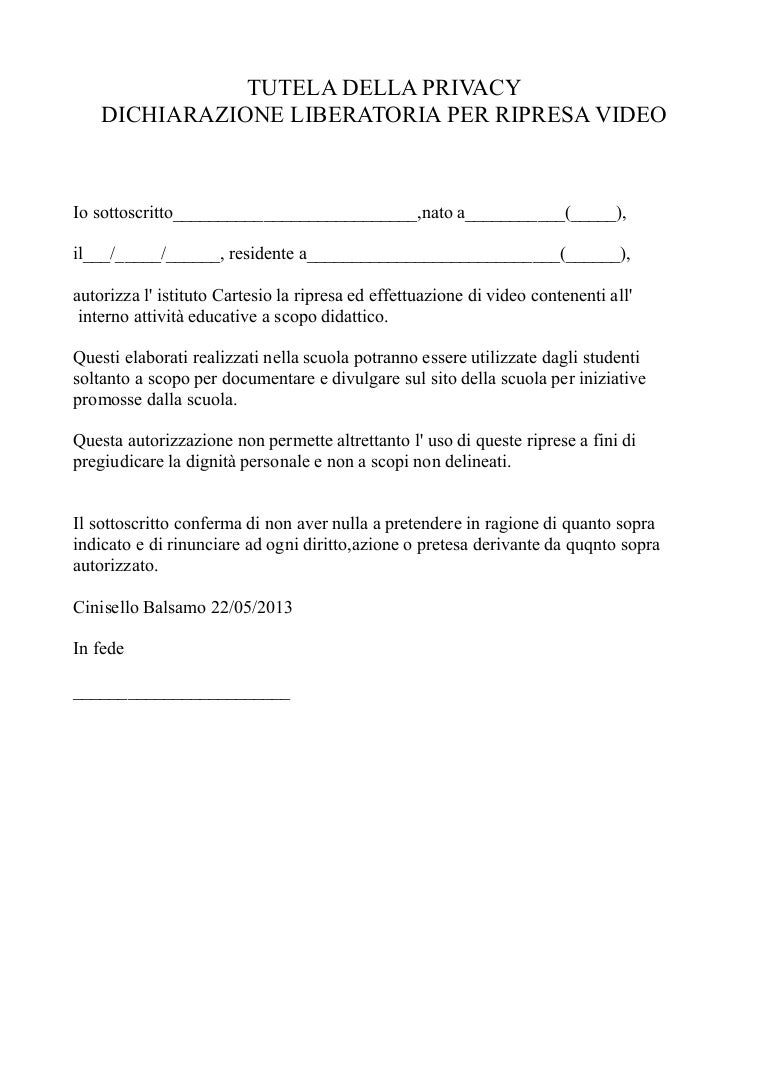 scarico di responsabilita auto