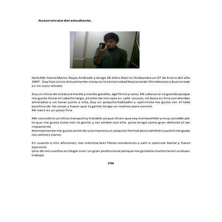 Autorretrato del estudiante