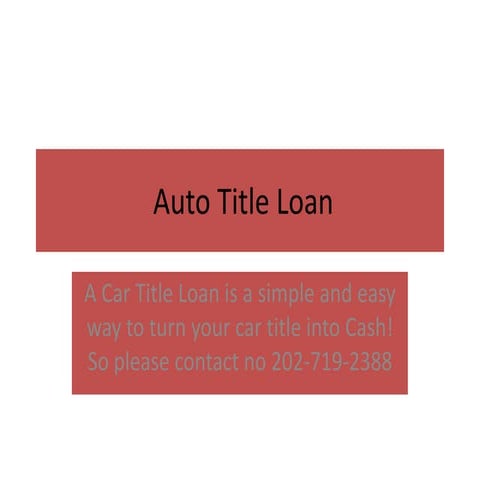 Auto title loan