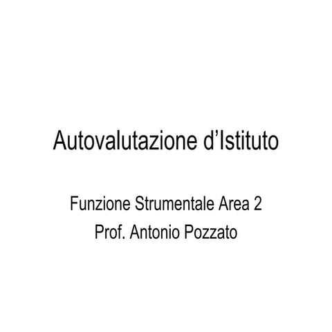 Autovalutazione d’istituto