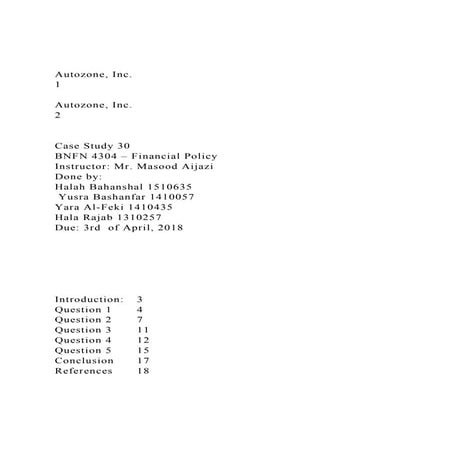 Autozone, Inc. .docx