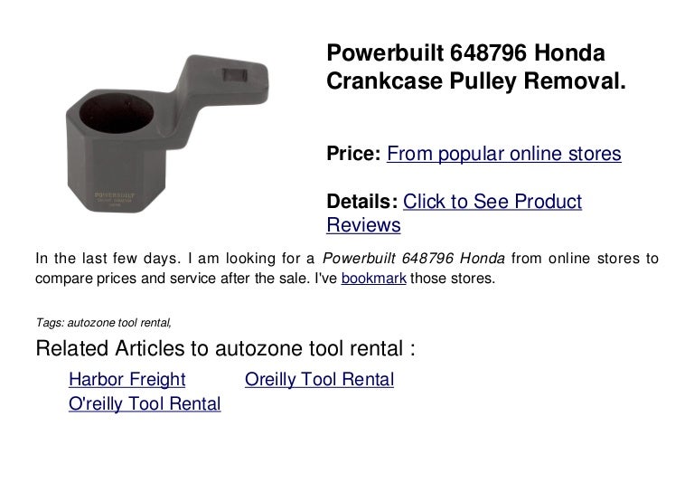 Autozone tool rental