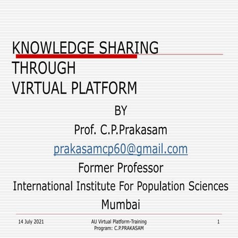 Virtual Platform Annamalai university: First Step