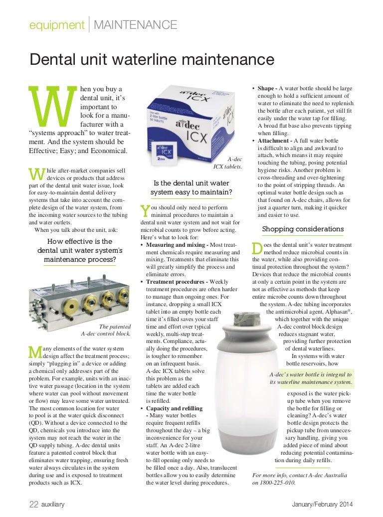 Dental Unit Waterline Maintenance