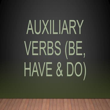 Auxiliary verbs
