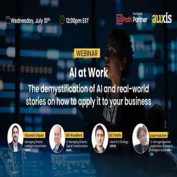 AI at Work​ The demystification of AI and real-world stories on how to apply ...
