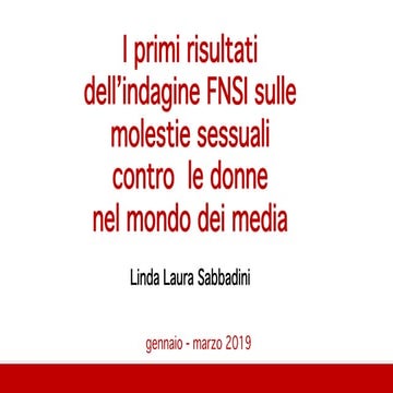 indagine FNSI sulle molestie sessuali  contro  le donne nel mondo dei media