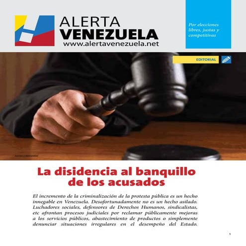 Alerta Venezuela #20: Disidencia al banquillo (informe, ago 2013)