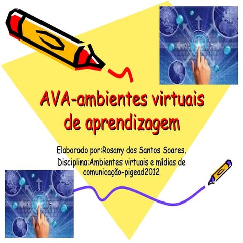 Slide ambientes virtuais de aprendizagem | PPTX