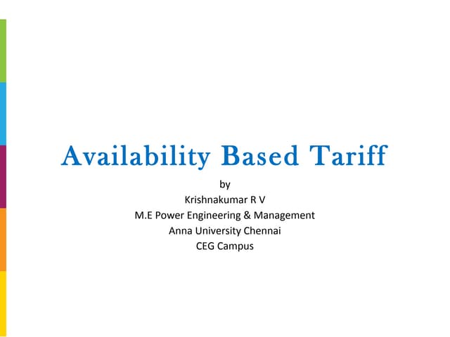 Availability Based Tariff and UI charges