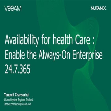 Availability for health care   enable the always-on enterprise 24 7-365