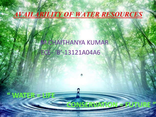 Availability of water resources