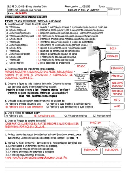 Avaliação de Ciências Escola Edite Porto 2013 | PDF