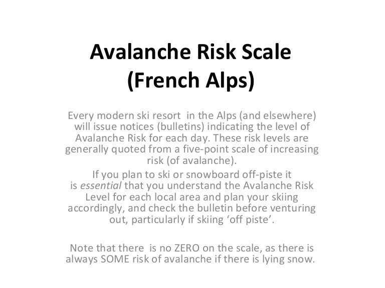 Avalanche Risk Scale