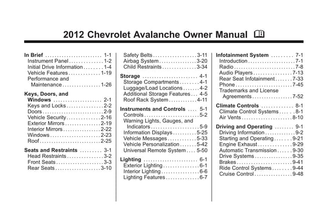 2012 Chevrolet Silverado Owner's Manual