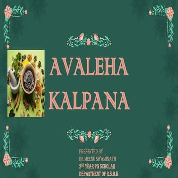 Avaleha kalpana-Dr.MEENU SWAMINATH