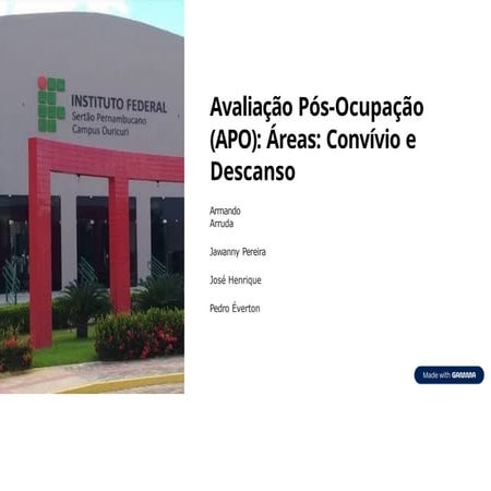 Trabalho de Avaliacao Uso Pos Ocupacao - APO