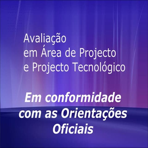 AREA DE PROJECTO - AVALIACAO