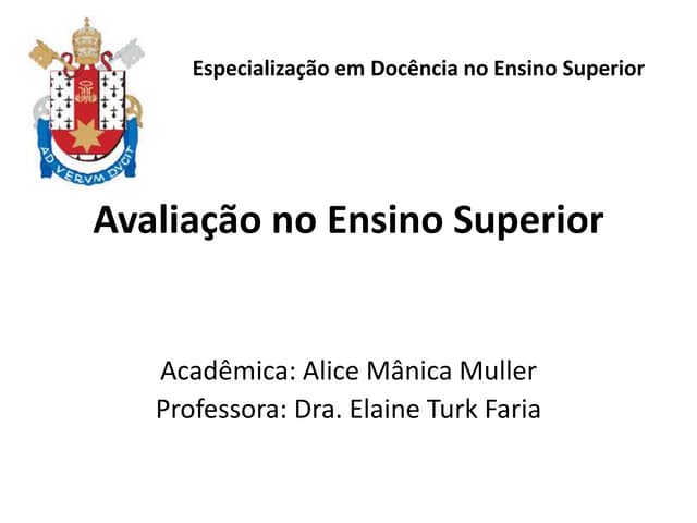 Avaliação no Ensino Superior