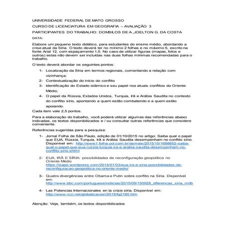 Avaliação 3   asía - oriente médio (1)