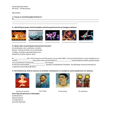 Avaliação 6º ano