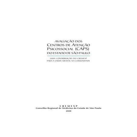 Avaliação caps   cremesp