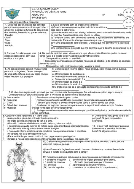 Avaliação de cienciasss