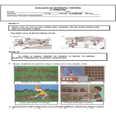Avaliação de geografia | DOCX