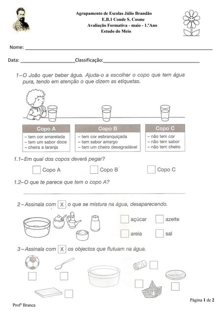 Avaliação de maio   estudo do meio ...