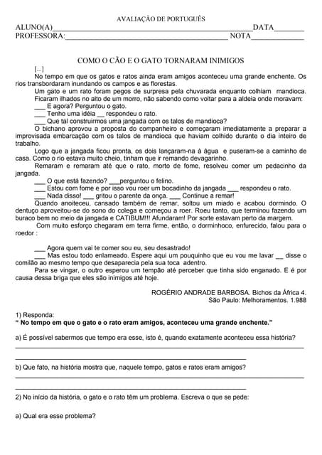 Avaliação de português simone helen...