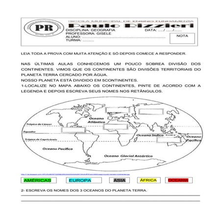 Avaliação geografia filipe