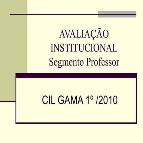 Avaliação instituciona 2010 CIL GAMA